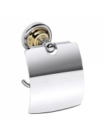 Bemeta Retro WC-papír tartó fedéllel, króm/arany 144212018 -