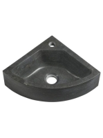 Sapho Blok sarok kőmosdó 30x30cm, fekete antracit 2401-30 -
