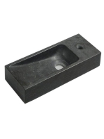 Sapho Blok kőmosdó 38x14cm, jobbos, fekete antracit 2401-31