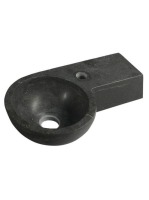 Sapho Blok kőmosdó 40x23cm, fekete antracit 2401-32 - Fürdős