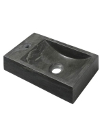 Sapho Blok kőmosdó 40x22cm, balos, fekete antracit 2401-38 -