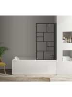 Polysan Parana teleszkópos kádparaván 80x140 cm, matt fekete