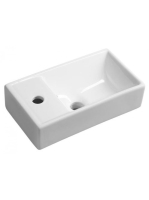 Sapho Minos balos kézmosó 1 csapfurattal, túlfolyóval fehér