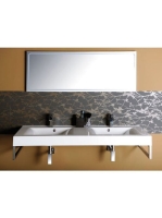 Sapho Flavia öntött márvány dupla mosdó 140x50 cm, szögletes