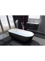 Polysan Reduta szabadonálló kád, 171x81 cm, fekete-fehér 729