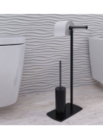 Sapho Florida WC kefe és papírtartó állvány, matt fekete 733