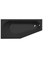 Polysan Tigra balos aszimmetrikus kád 170x80 cm, matt fekete