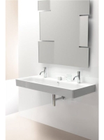 Sapho Gsi Sand kerámiamosdó túlfolyóval 120x50 cm, két csapf