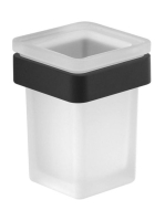 Sapho Samoa fali fogkefetartó pohár, matt fekete/matt üveg A