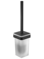 Sapho Samoa fali WC kefe tartó, matt fekete/matt üveg A83314