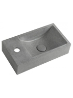 Sapho Small Crest balos beton mosdó lefolyóval 40x22 cm, szü