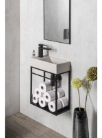 Sapho Small Crest balos beton mosdó 40x22cm, fehér homokkő A