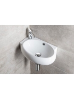 Sapho Ribera falra szerelhető balos mosdó 43x28,5 túlfolyóva