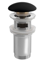 Sapho Click-Clack mosdó leeresztő túlfolyóval, matt fekete k