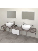 Sapho Avice mosdópult 250x49,5 cm, szürke kő AV2510 - Fürdős