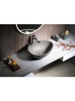 Sapho Punc beton mosdó 53x39cm, szürke gránit BH7001 - Fürdő