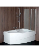 Polysan Traus kádparaván 96x140 cm, csiszolt alumínium keret