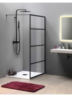 Sapho Gelco Cure Black fix zuhanyfal 100 cm, matt fekete CB1