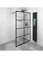 Sapho Gelco Cure Black fix zuhanyfal 120 cm, jobbos/balos ki