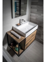 Sapho Skara mosdóállvány fiókkal 80x46,5cm, matt fekete kere