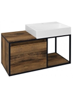 Sapho Skara mosdóállvány 100x46,5 cm, matt fekete kerettel/C