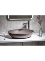 Sapho Formigo beton mosdó 60x40,5cm, sötét barna FG024 - Für