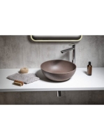 Sapho Formigo beton mosdó 39x14cm, sötét barna FG034 - Fürdő