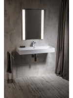 Sapho Godiva öntött márvány mosdó 96x44 cm, fehér GU096 - Fü