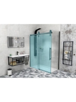 Sapho Gelco Volcano oldalfal 90 cm transzparent üveg, matt f