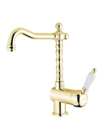 Sapho Kirké White mosogató csaptelep fehér karral, arany KI1