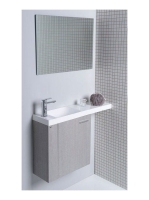 Sapho Latus VI mosdótartó szekrény 50x50x22 cm, balos, ezüst