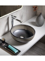 Sapho Priori kerámia mosdó fehér mintával 41x15 cm, fekete P