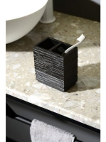 Sapho Quadrotto fogkefetartó pohár, fekete QU9814 - Fürdőszo