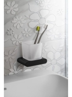 Sapho Flori tejüveges fogkefetartó pohár, fekete RF004/15 -