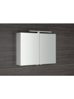 Sapho Riwa két ajtós tükrös szekrény LED világítással 81x70x