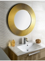 Sapho SUNBEAM keretes tükör, átm:900mm, arany (SB900) - Fürd