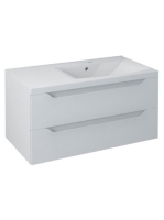 Sapho Wave II két fiókos mosdótartó szekrény pipererendezőve
