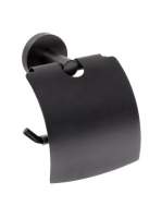 Bemeta Dark WC-papírtartó fedéllel 140x155x80mm, fekete (104