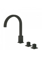 Tres Cuadro Exclusive 3-lyukú mosdó csaptelep Matt Fekete 00