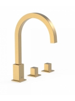 Tres Cuadro Exclusive 3-lyukú mosdó csaptelep Matt Arany 008