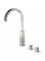 Tres Cuadro Exclusive magasított 3-lyukú mosdó csaptelep Roz