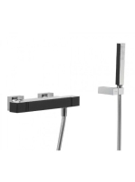 Tres Cuadro Exclusive termosztátos zuhany csaptelep Króm/Fek