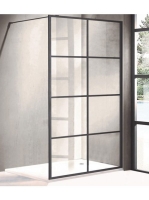 Wellis Tino walk-in matt fekete zuhanyfal, Easy Cleannel WC0